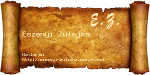 Eszenyi Zulejka névjegykártya